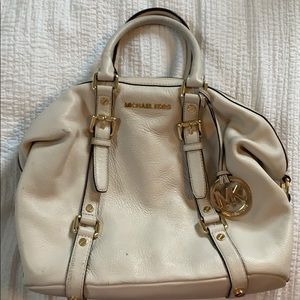 Cream leather handbag